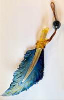 Blue Hanging Feather by Nic McGuire