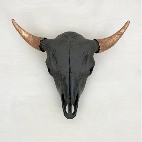 Bison Skull: Black and Copper by Owen Mortensen
