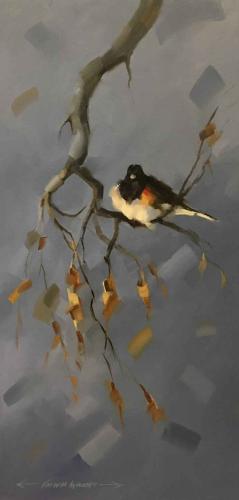 Junco with Leaves by Kathryn Ashcroft