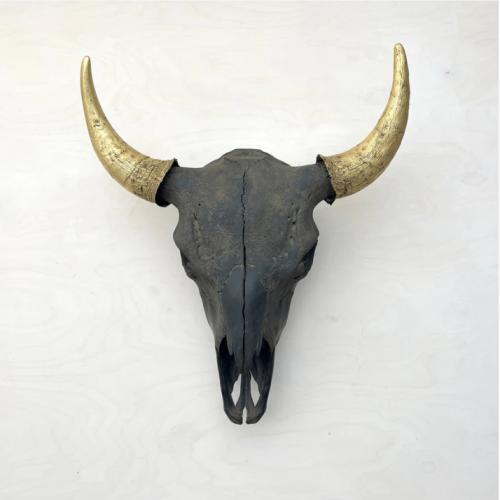 Bison Skull:Black and Gold by Owen Mortensen