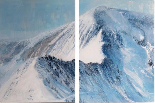 Elevation: Snowbird Diptych by Cynthia McLoughlin