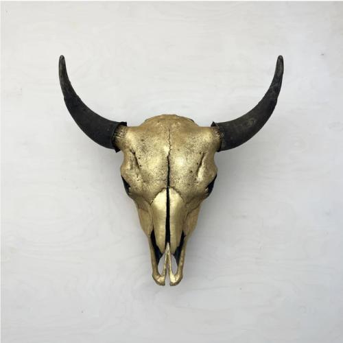 Bison Skull: Gold and Black by Owen Mortensen
